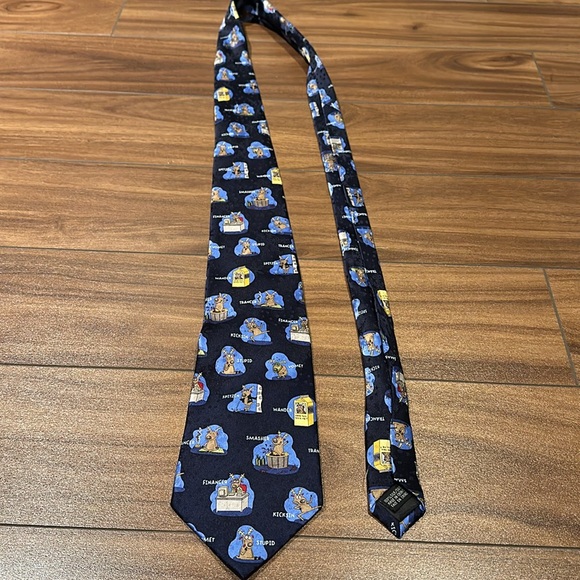 Alternate Reindeer novelty silk tie. - Picture 2 of 5
